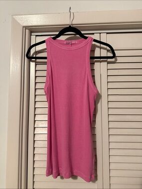 Stateside Hot Pink Ribbed Sleeveless Tank